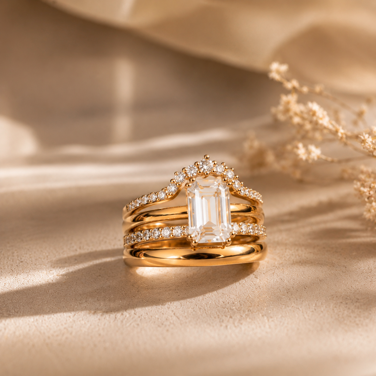 Anello Eterna™ 4-1 Componibile  e Regolabile — Eleganza Senza Misura